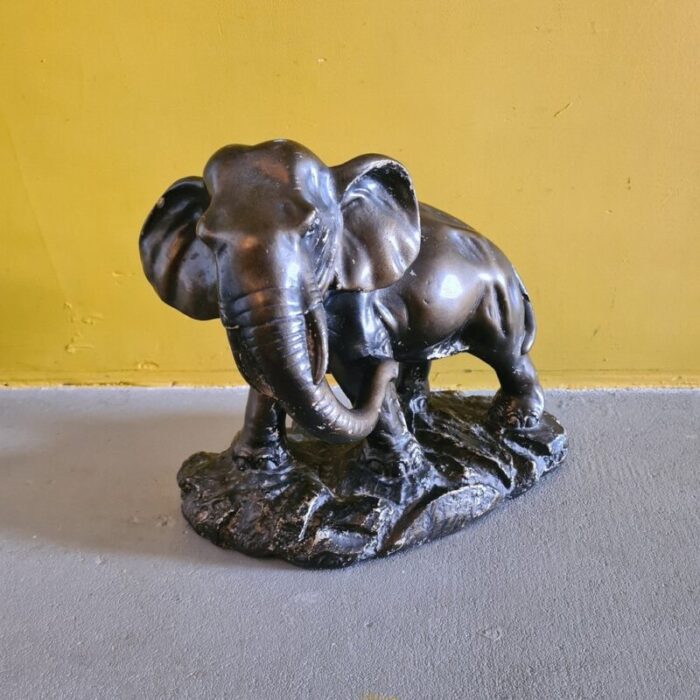 french plaster african elephant 1950s 1