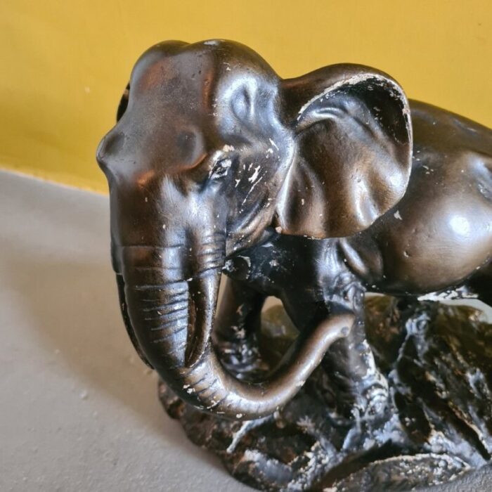 french plaster african elephant 1950s 2