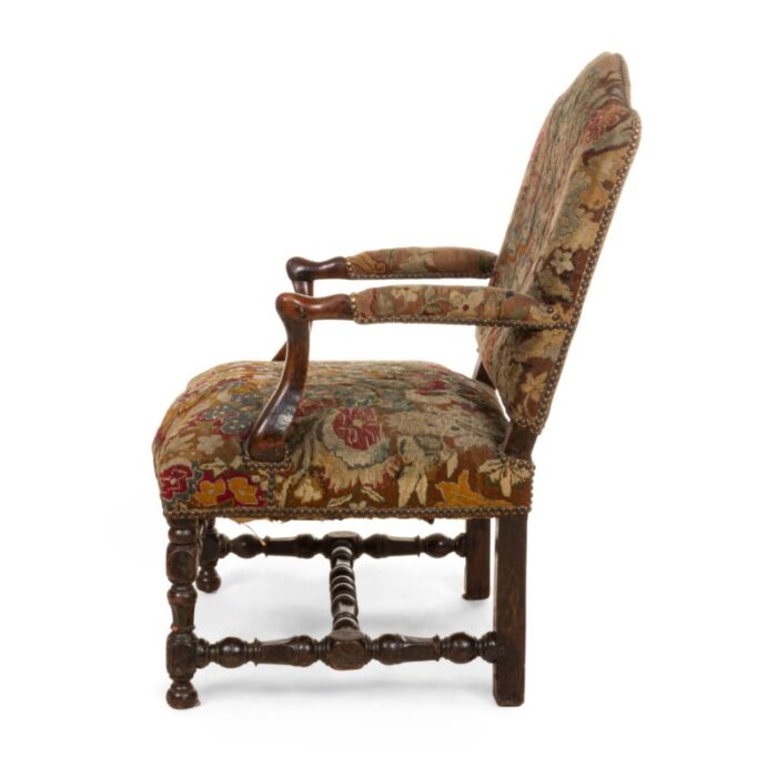 french provincial walnut arm chair 0781