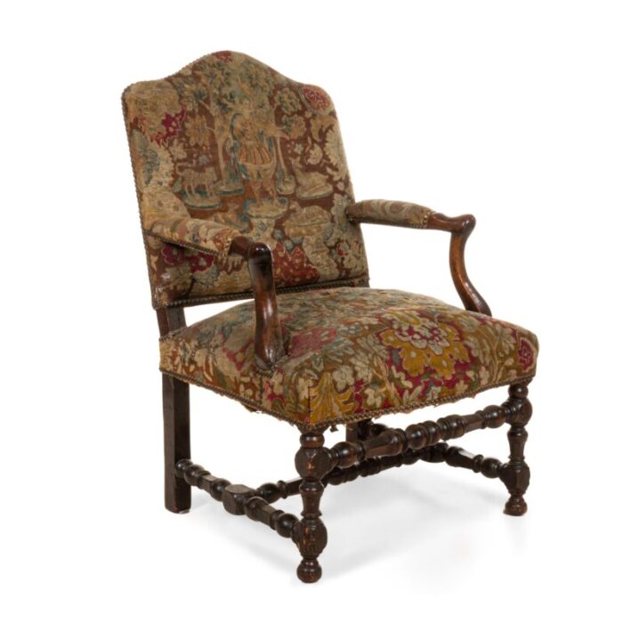 french provincial walnut arm chair 0938