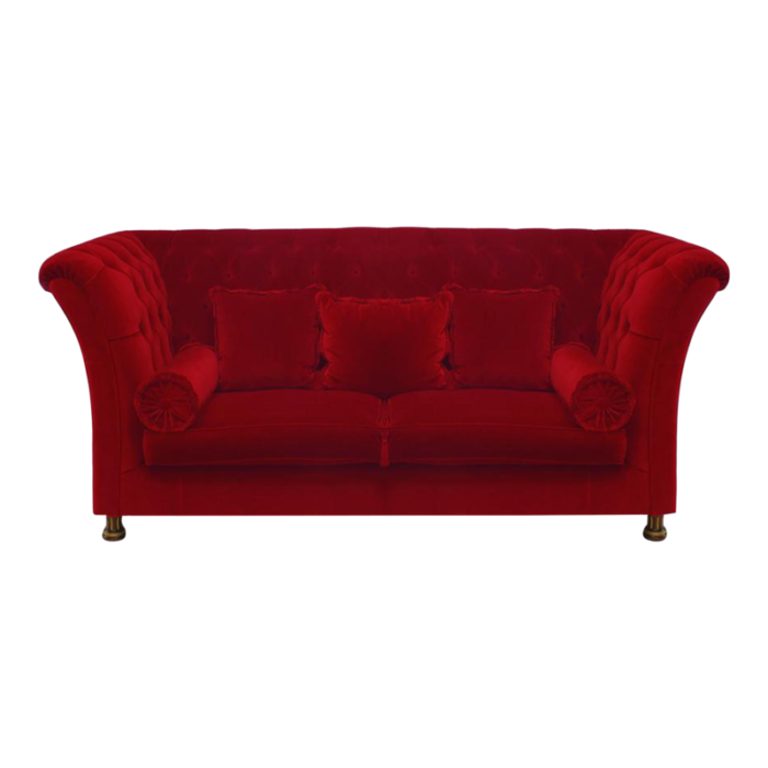 french victorian red tufted velvet settee 2068