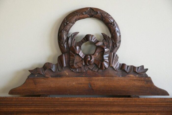 french walnut overmantle mirror 3