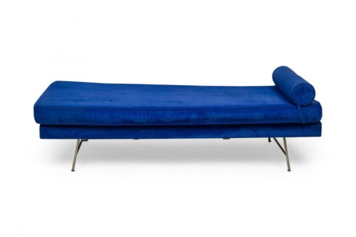 george nelson for herman miller american mid century blue velour and chrome daybed 4055