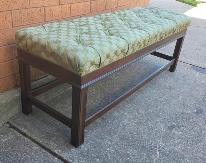 georgian style mahogany and tufted upholstered bench 6966