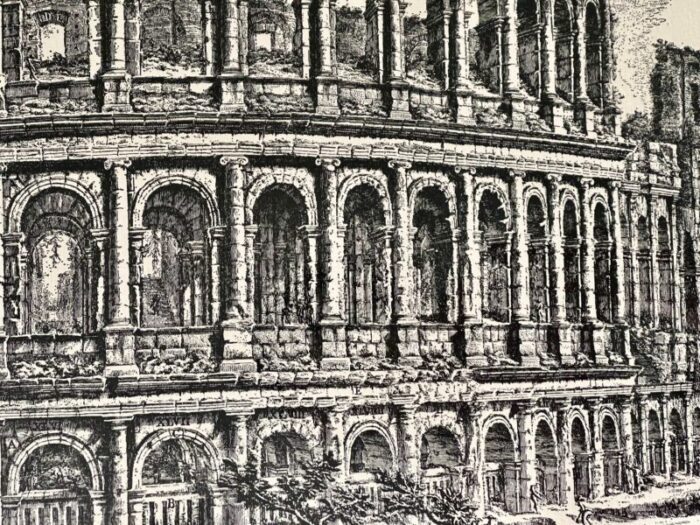 giovanni piranesi print view of the roman colosseum 1760 in black wood frame 0264