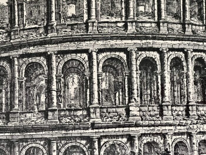 giovanni piranesi print view of the roman colosseum 1760 in black wood frame 1587