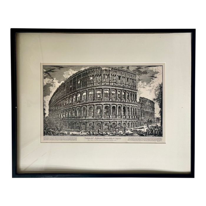 giovanni piranesi print view of the roman colosseum 1760 in black wood frame 1655