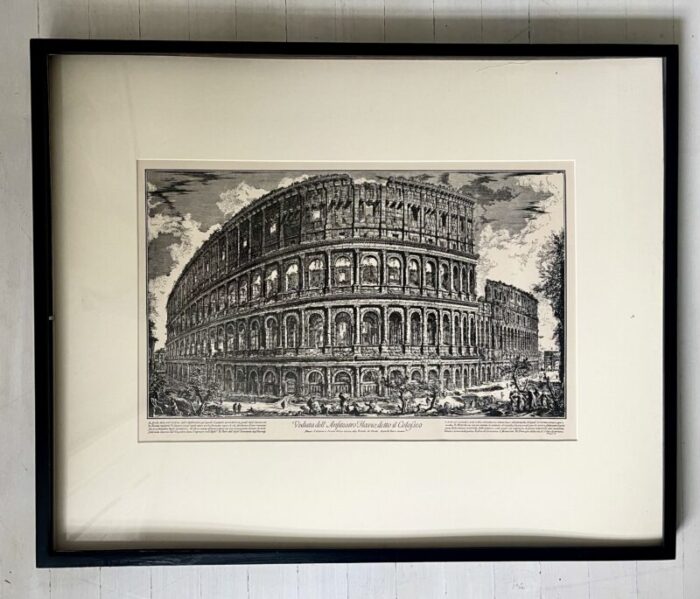 giovanni piranesi print view of the roman colosseum 1760 in black wood frame 5398