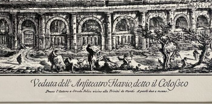 giovanni piranesi print view of the roman colosseum 1760 in black wood frame 6221