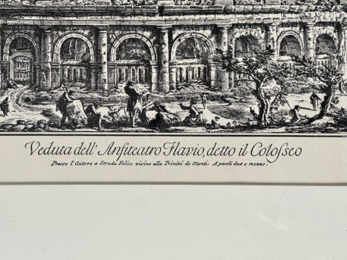 giovanni piranesi print view of the roman colosseum 1760 in black wood frame 9244