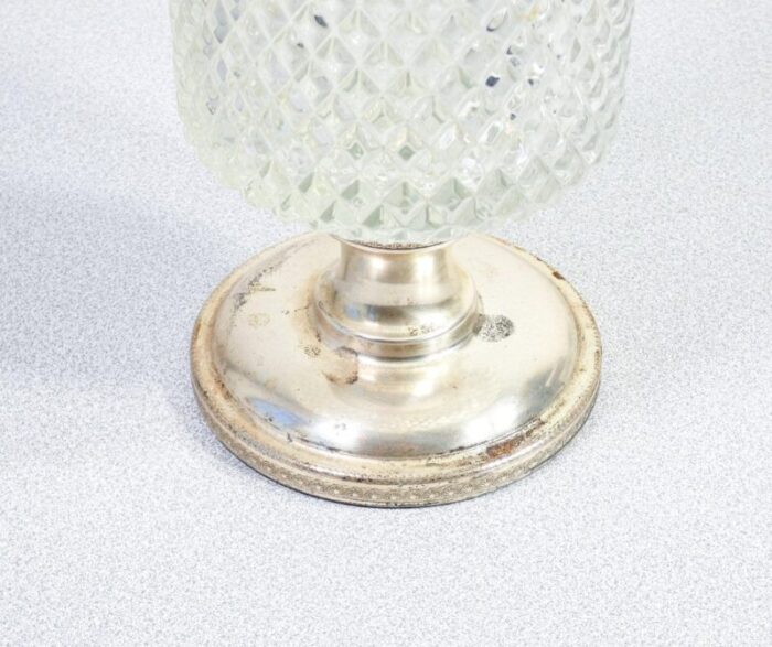 glass and silver compote dish 1940s 5