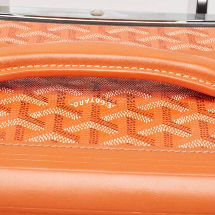 goyard orange ine coated canvas bourget pm trolley case 1498