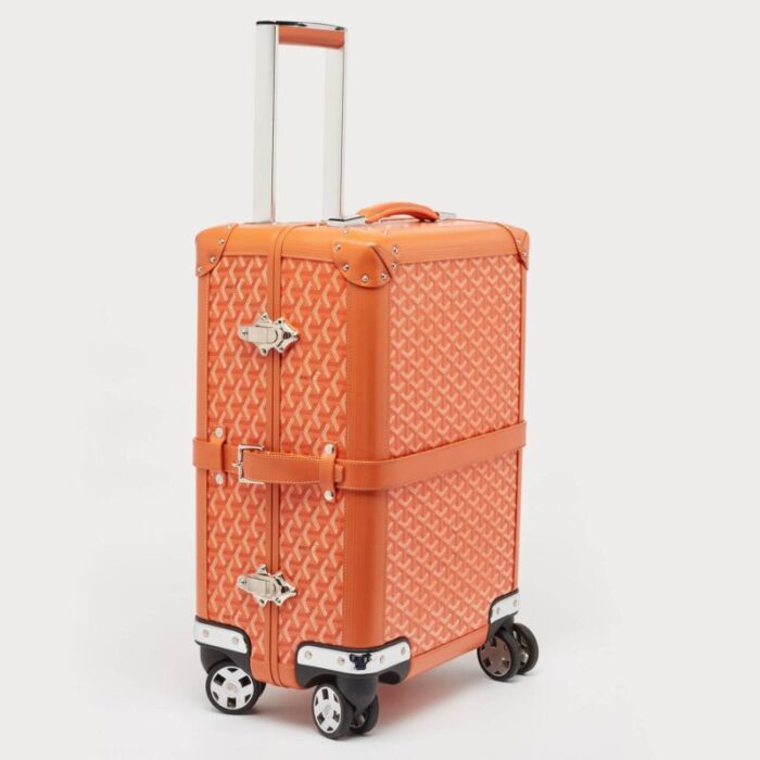 goyard orange ine coated canvas bourget pm trolley case 2751