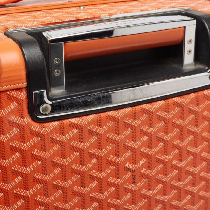 goyard orange ine coated canvas bourget pm trolley case 3032