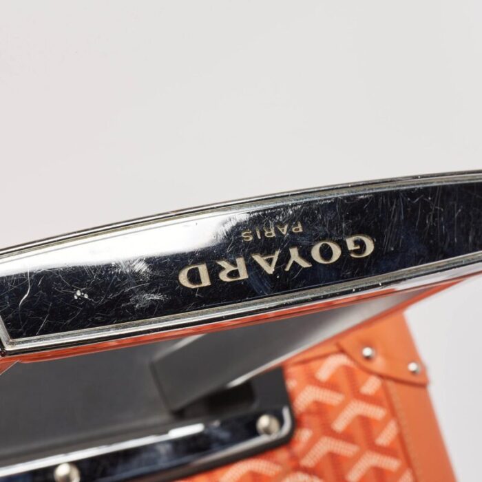 goyard orange ine coated canvas bourget pm trolley case 8003