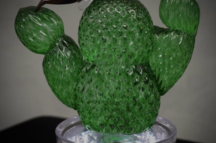 green art glass cactus plant by marta marzotto 1990 3