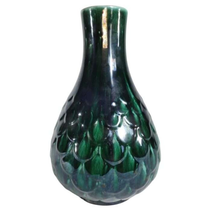 green ceramic vase by vicke lindstrand for upsala ekeby 1950s 1