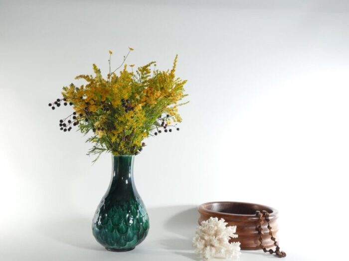 green ceramic vase by vicke lindstrand for upsala ekeby 1950s 14