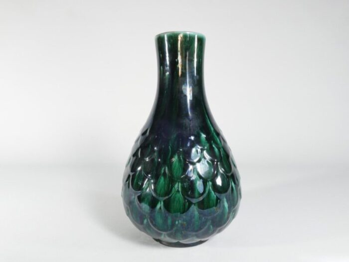 green ceramic vase by vicke lindstrand for upsala ekeby 1950s 3