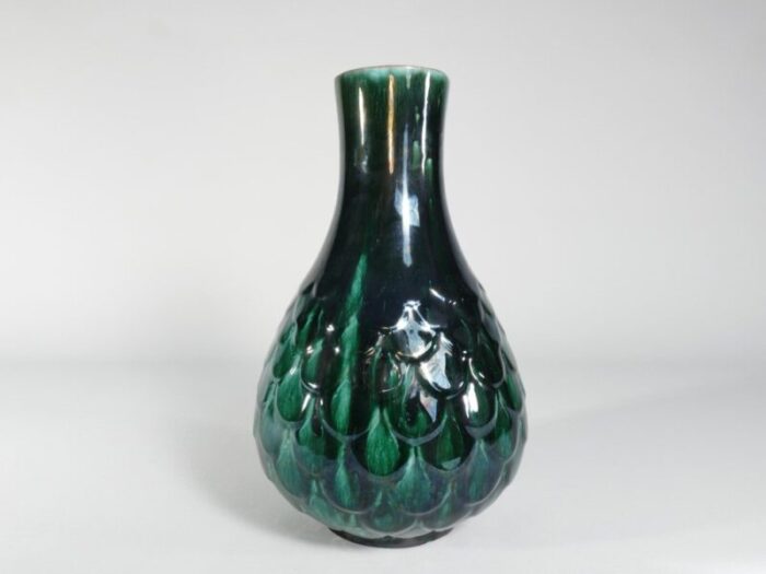 green ceramic vase by vicke lindstrand for upsala ekeby 1950s 4