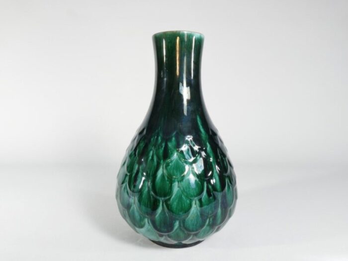 green ceramic vase by vicke lindstrand for upsala ekeby 1950s 5