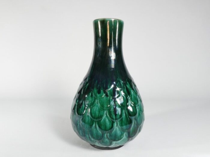 green ceramic vase by vicke lindstrand for upsala ekeby 1950s 6