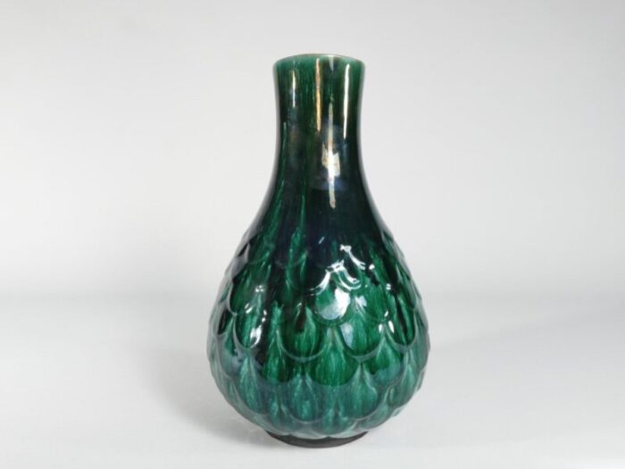 green ceramic vase by vicke lindstrand for upsala ekeby 1950s 7