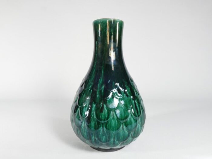 green ceramic vase by vicke lindstrand for upsala ekeby 1950s 8