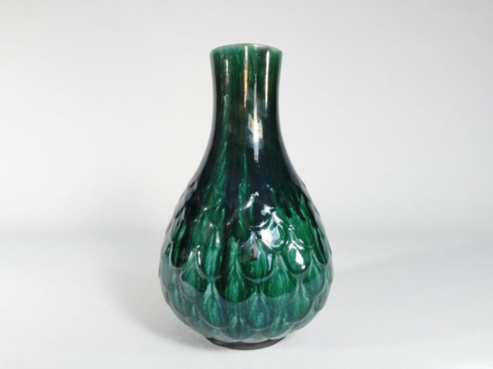 green ceramic vase by vicke lindstrand for upsala ekeby 1950s 9