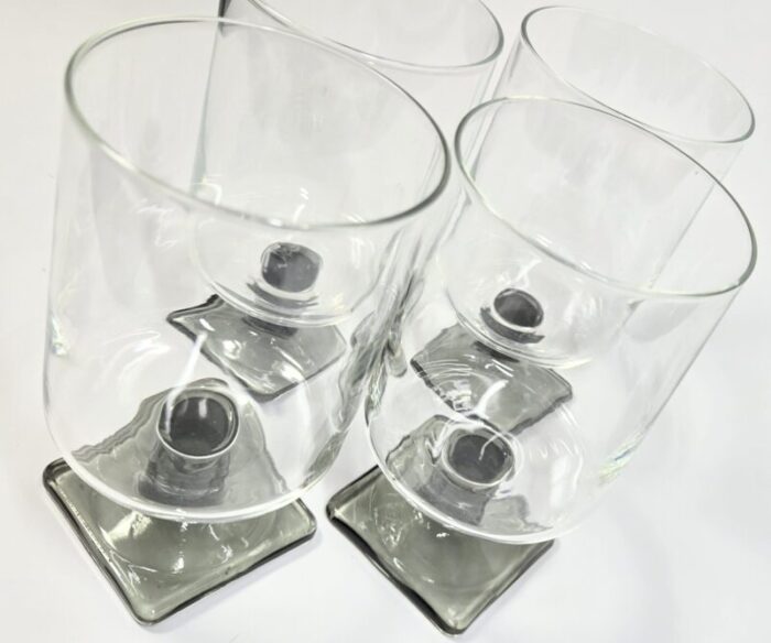 grey square footed goblets set of four 3746