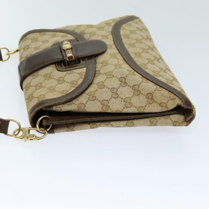 gucci gg canvas shoulder bag 2way beige auth 73227 0714