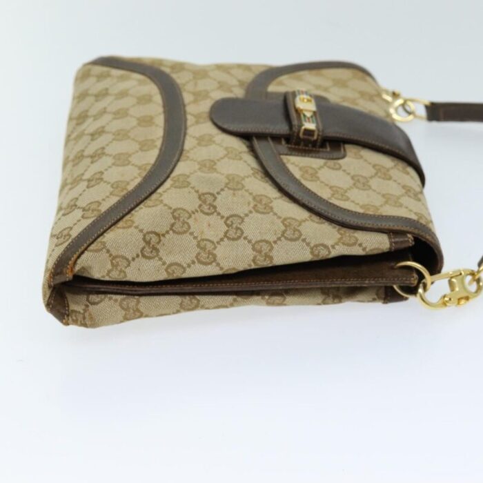 gucci gg canvas shoulder bag 2way beige auth 73227 0748