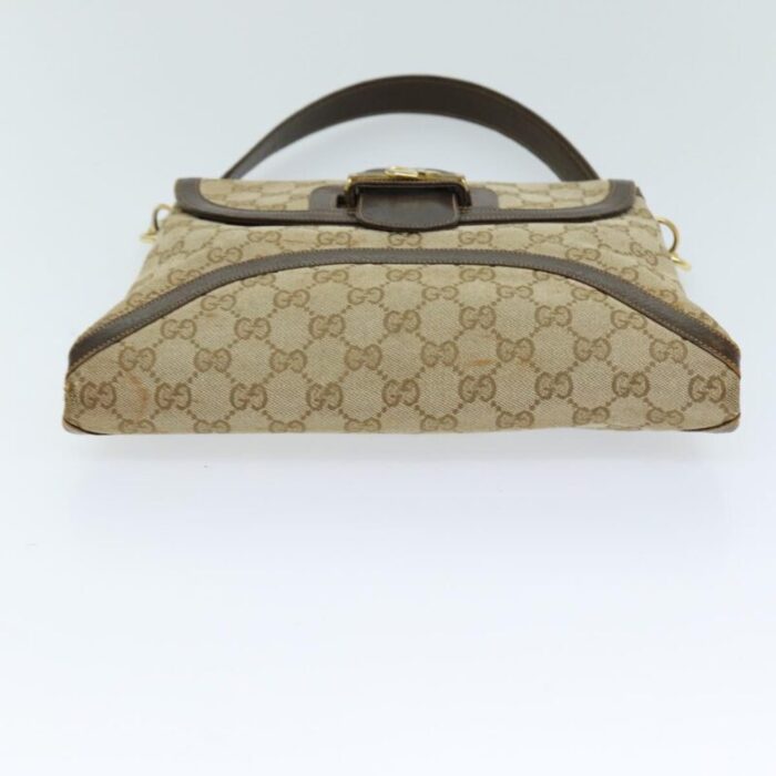 gucci gg canvas shoulder bag 2way beige auth 73227 9187