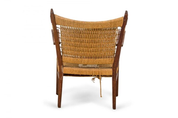 guglielmo pecorini italian mid century woven rope and wood armchair 6205