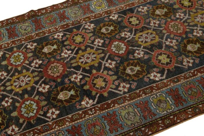 handmade designed from the 1900s antique bidjar wool runner in blue 3389