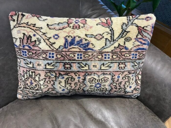 handmade floral rug pillow 1