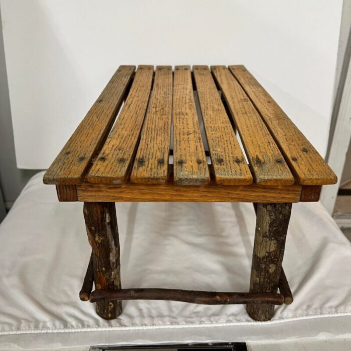 handmade rustic farmhouse french country wood slat garden plant bench or footstool 6460