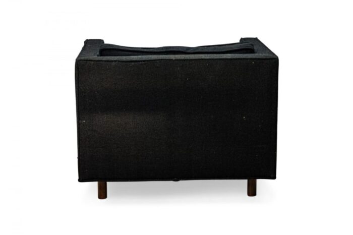 harvey probber american mid century cube form black textured fabric upholstered lounge armchair 6624