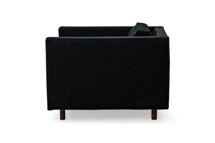 harvey probber american mid century cube form black textured fabric upholstered lounge armchair 8514