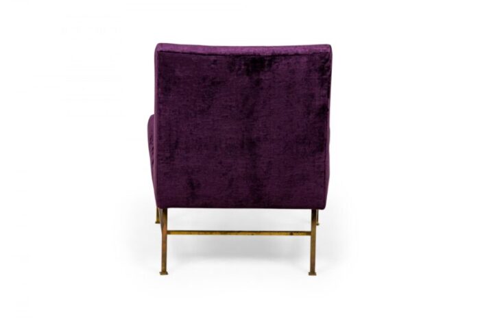 harvey probber american mid century purple velour and brass slipper chair 4404