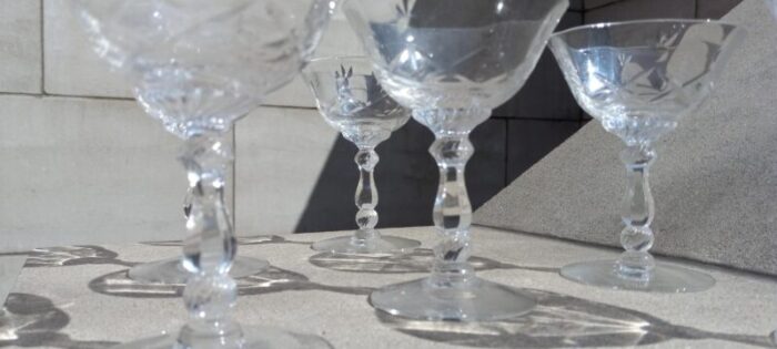 heisey barcelona set of 6 champagne tall sherbet glasses 1940 1957 1544