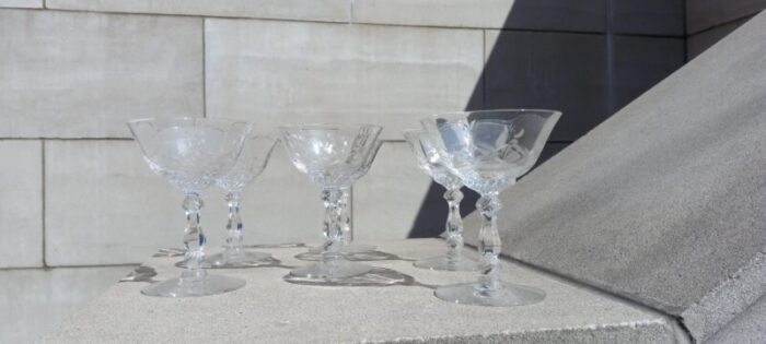 heisey barcelona set of 6 champagne tall sherbet glasses 1940 1957 2340