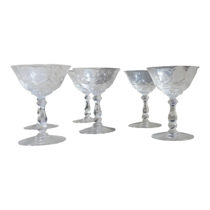 heisey barcelona set of 6 champagne tall sherbet glasses 1940 1957 2771