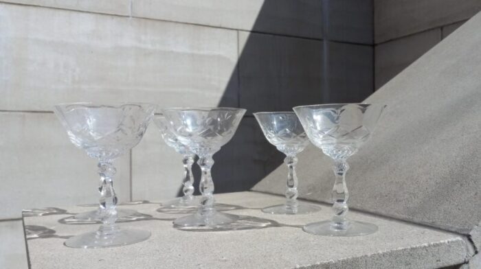 heisey barcelona set of 6 champagne tall sherbet glasses 1940 1957 9849