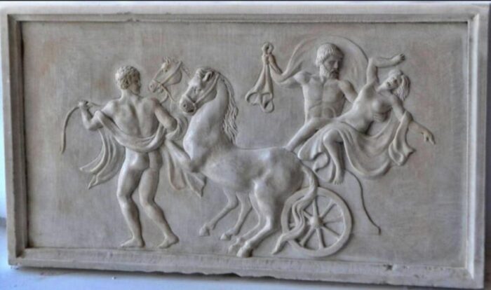 high relief in white carrara marble 20th century 2