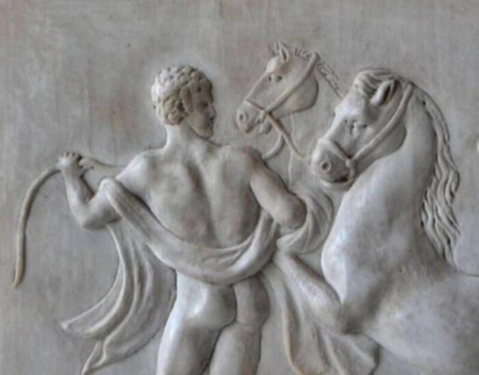 high relief in white carrara marble 20th century 3