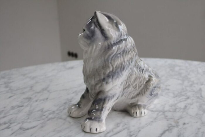 hollywood regency ceramic cat figurine 1970s 5