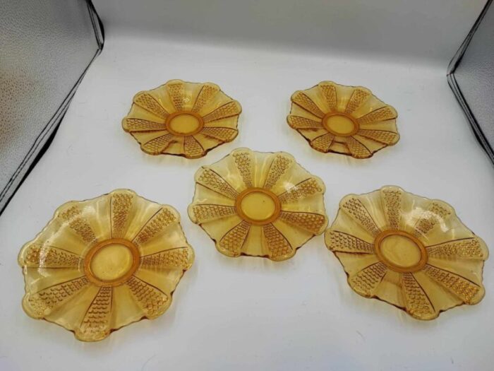 honey dessert plates from zabkowice steelworks 1970s set of 5 1