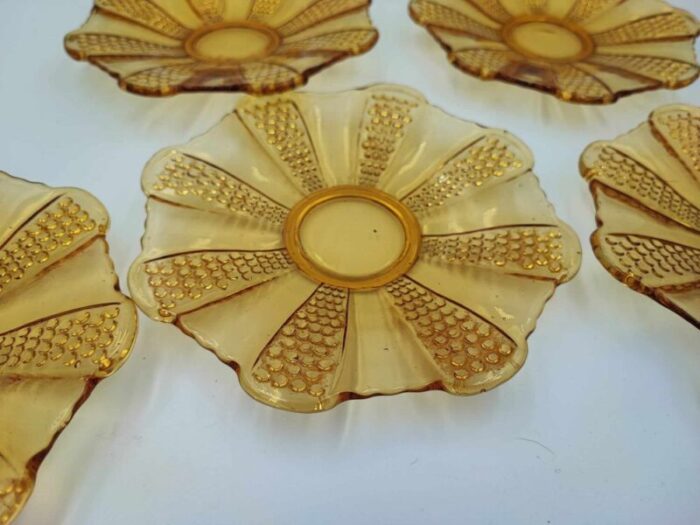 honey dessert plates from zabkowice steelworks 1970s set of 5 4