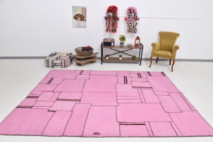 hot pink hemp area rug 1960 2